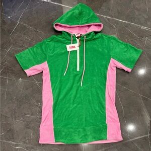 NWT Solid & Striped Women's Zip Hoodie Dress Terry Cloth Jacquard XS Swim Cover